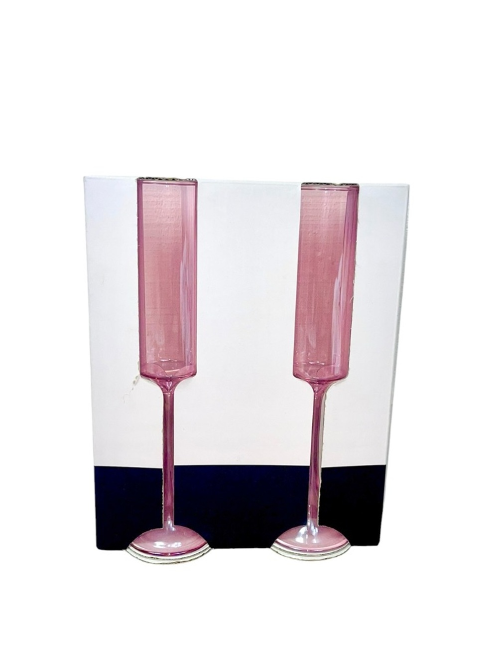 Rachel Zoe Pink Glass Champagne Flutes - Set of 2